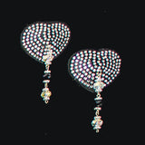 Bijoux de Nip Heart Black Crystal Pasties w/ Beads [A00572]
