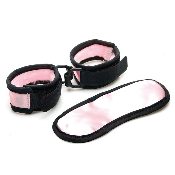 Sex Kitten Mask/Cuff Set – Pink and Black [8920]